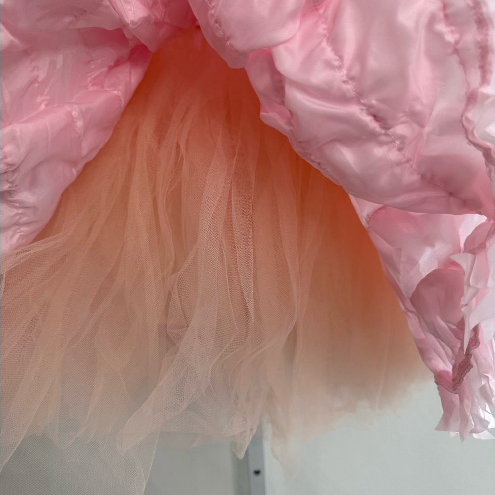 Pink Ruffled Kids Formal Dress - Picture 3 of 5